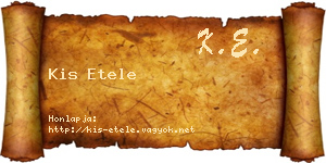 Kis Etele névjegykártya