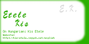 etele kis business card